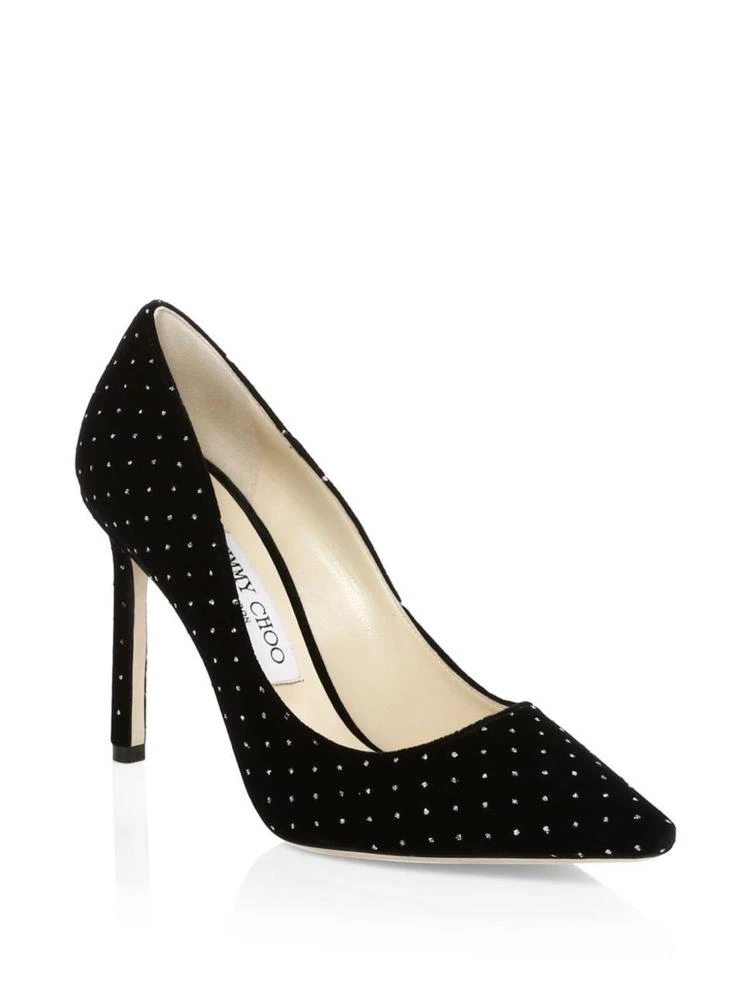 商品Jimmy Choo|Romy Glitter Dot Velvet Pumps,价格¥2174,第1张图片