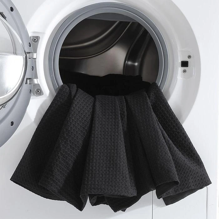 商品Vera Wang|Waffle Pique Black Cotton Duvet Cover Set, King,价格¥1481,第5张图片详细描述