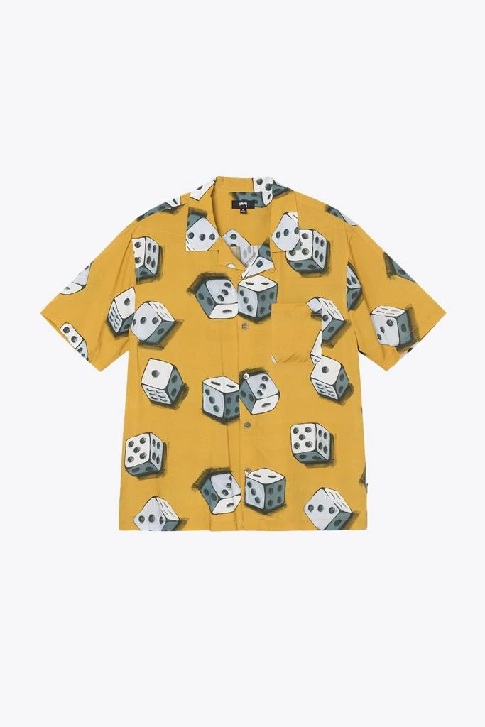 商品STUSSY|Stussy Dice Pattern Shirt Yellow Viscose Shirt With Dice Pattern Print,价格¥917,第1张图片