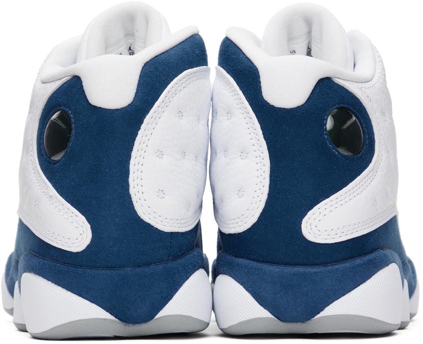 White & Blue Air Jordan 13 Retro Sneakers商品第2张图片规格展示