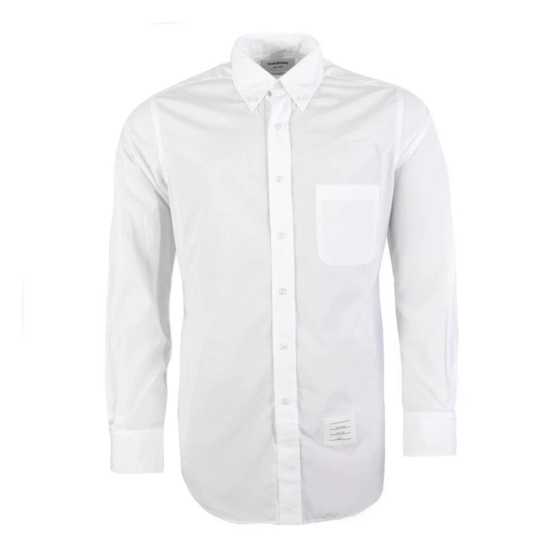 商品Thom Browne|Thom Browne 男士白色经典条纹门襟衬衫 MWL203A-03113-100,价格¥1771,第1张图片