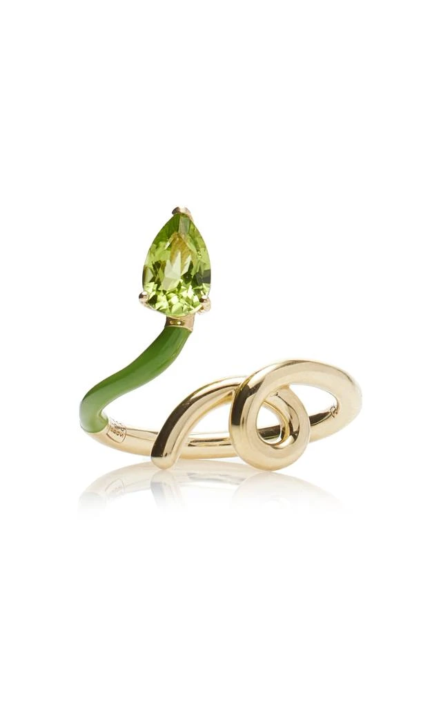 商品Bea Bongiasca|Bea Bongiasca - Enameled 9K Yellow Gold Peridot Half Ring - Green - US 8 - Moda Operandi - Gifts For Her,价格¥8710,第1张图片