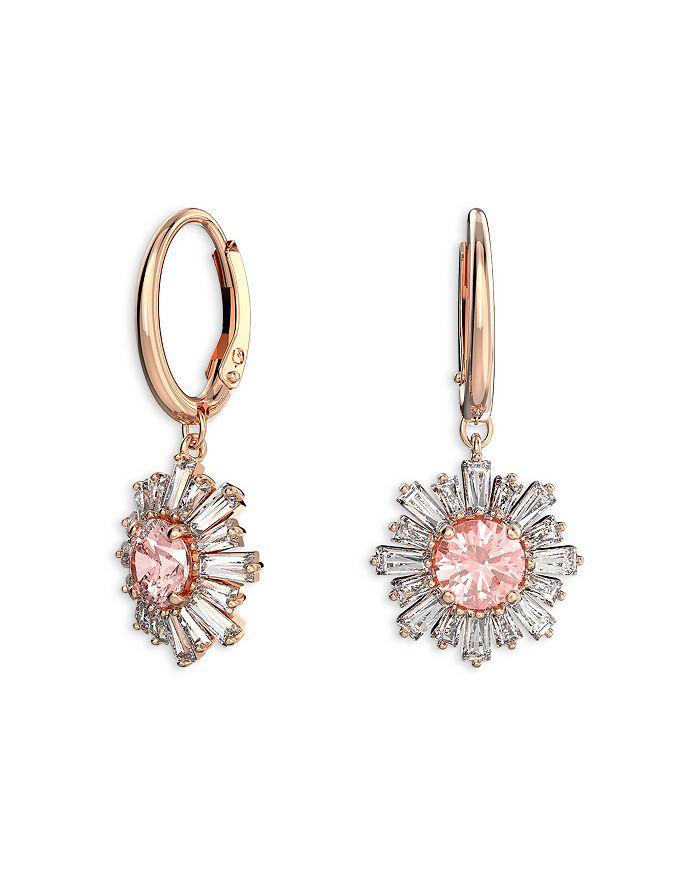 商品Swarovski|Sunshine Pink Crystal Sun Drop Earrings in Rose Gold Tone,价格¥925,第3张图片详细描述