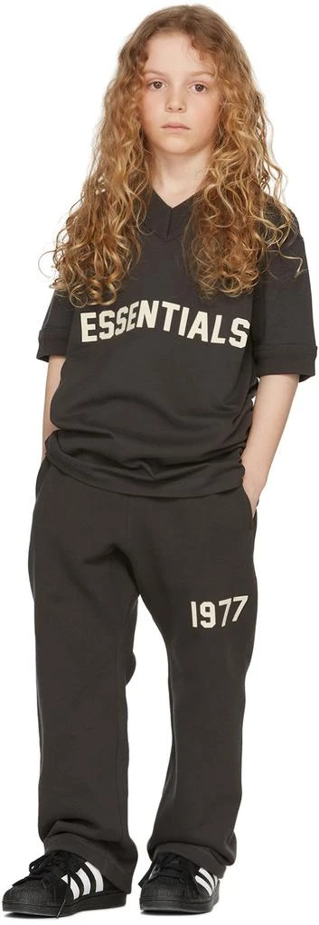 商品Essentials|Kids Black Logo V-Neck T-Shirt,价格¥192,第1张图片