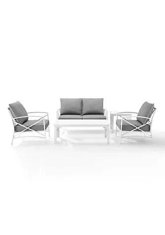 商品Crosley Furniture|Furniture Crosley Furniture Ko60015wh Gy Kaplan 5 Piece Outdoor Seating Set In White With Gray Cushions,价格¥17418,第1张图片