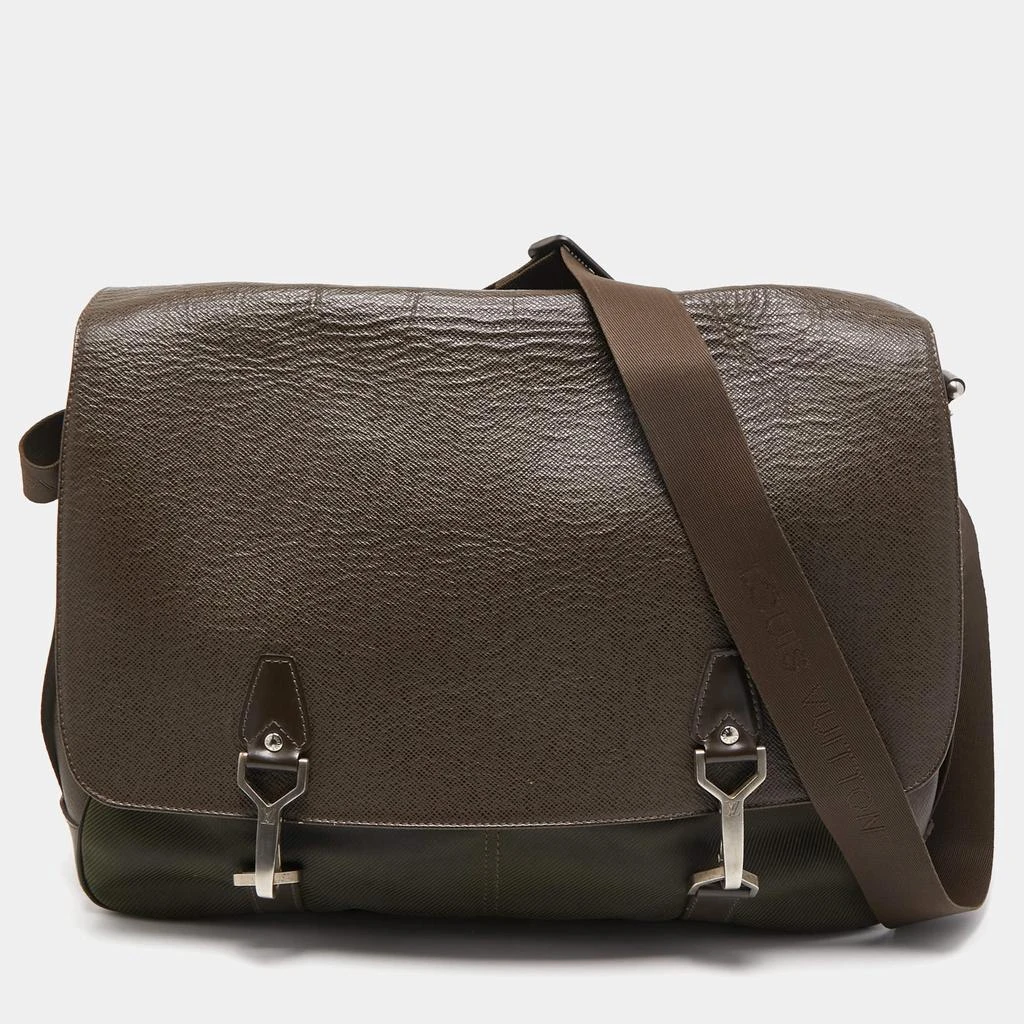 商品[二手商品] Louis Vuitton|Louis Vuitton Brown/Green Taiga Leather Dersou Messenger Bag,价格¥4996,第1张图片