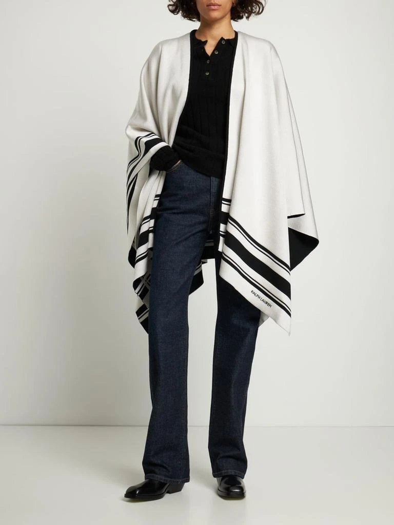 商品Ralph Lauren|Striped Double Face Wool Silk Knit Cape,价格¥10973,第1张图片详细描述