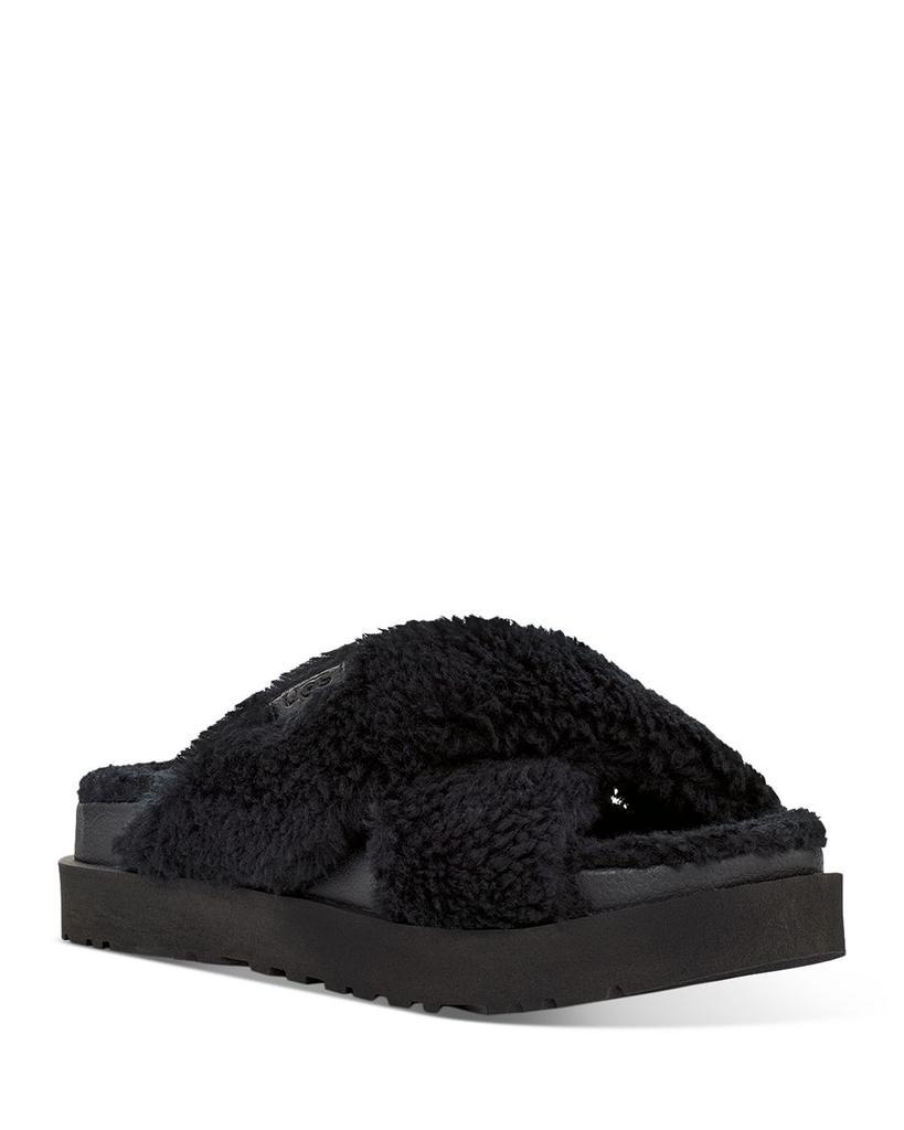 商品UGG|Women's Fuzz Sugar Cross Slide Sandals,价格¥736,第1张图片