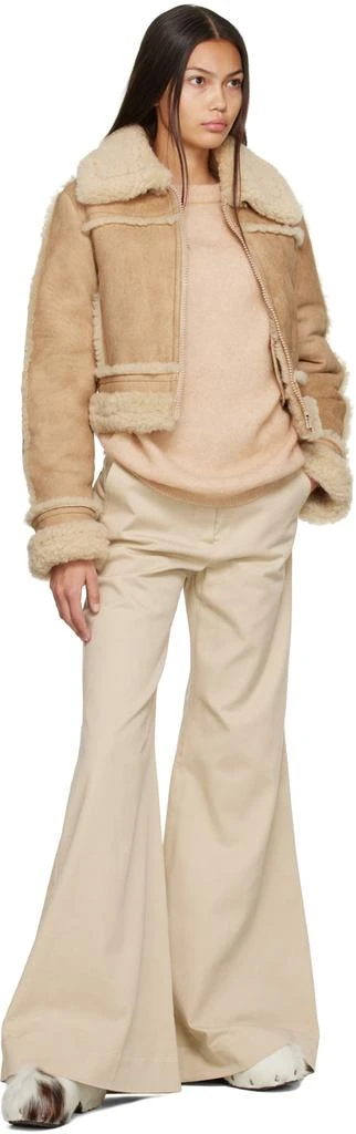 商品Acne Studios|Beige Cropped Shearling Jacket,价格¥7804,第4张图片详细描述