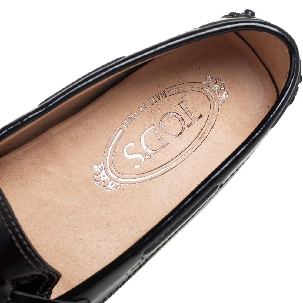Tod's Black Patent Leather Bow Slip On Loafers Size 35.5 商品