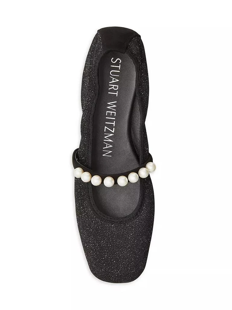 商品Stuart Weitzman|Goldie Imitation Pearl-Embellished Leather Square-Toe Ballet Flats,价格¥3501,第5张图片详细描述