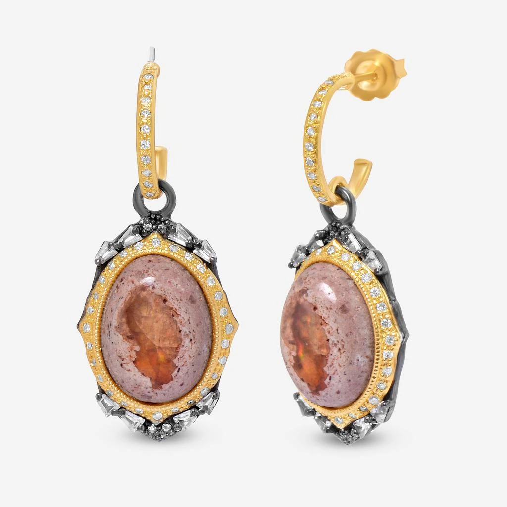 商品Armenta|Armenta Old World Sterling Silver And 18K Yellow Gold, Mexican Fire Opal And White Sapphire Earrings,价格¥6623,第3张图片详细描述