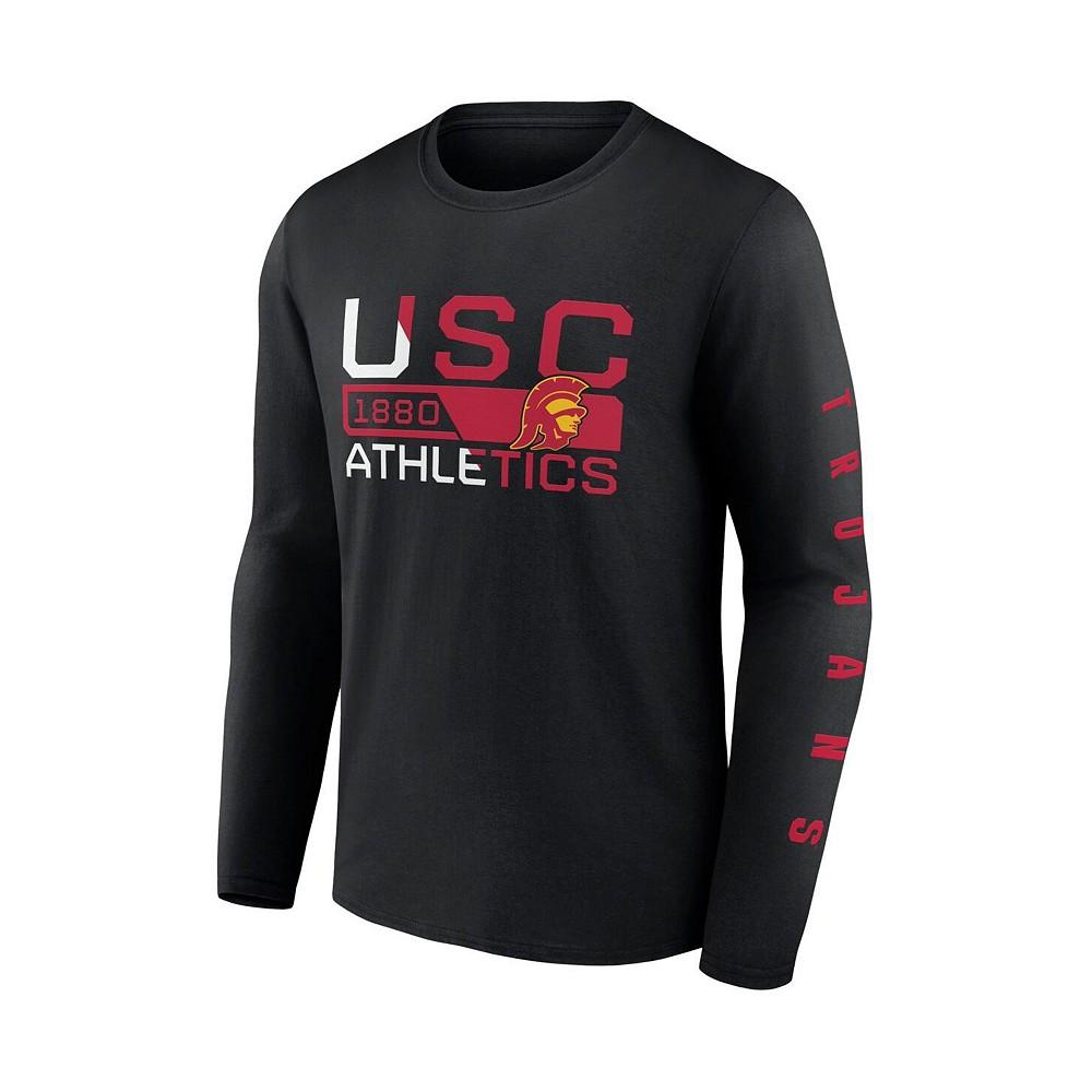 Men's Black USC Trojans Broad Jump 2-Hit Long Sleeve T-shirt商品第2张图片规格展示