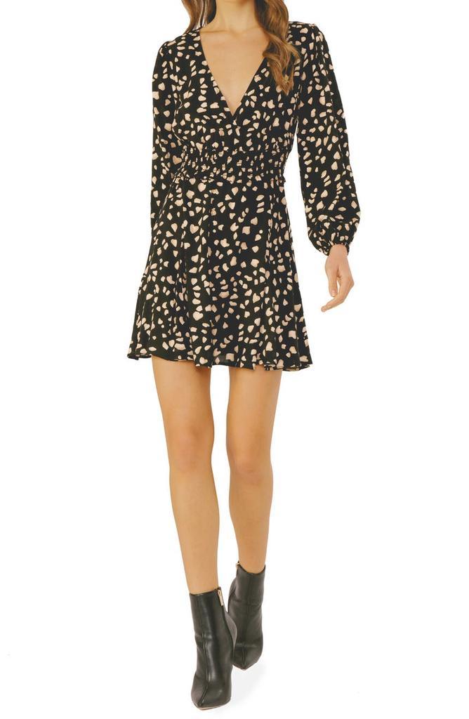 商品Lush|Long Sleeve Surplice Flounce Midi Dress,价格¥335,第1张图片