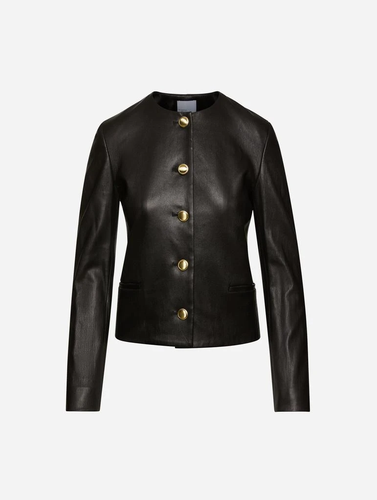 商品ROSETTA GETTY|Crewneck Tailored Leather Jacket,价格¥26447,第1张图片