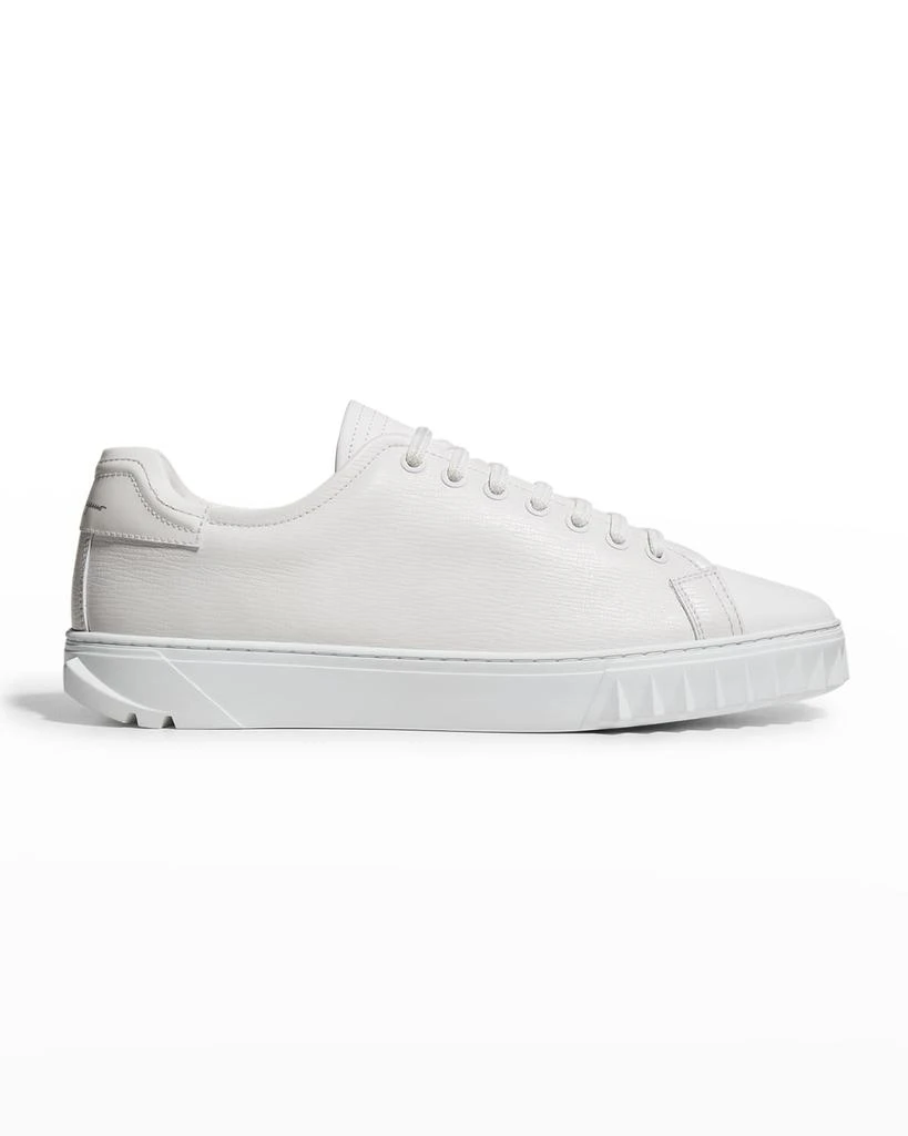 商品Salvatore Ferragamo|Men's Cube Tonal Leather Low-Top Sneakers,价格¥2818,第1张图片