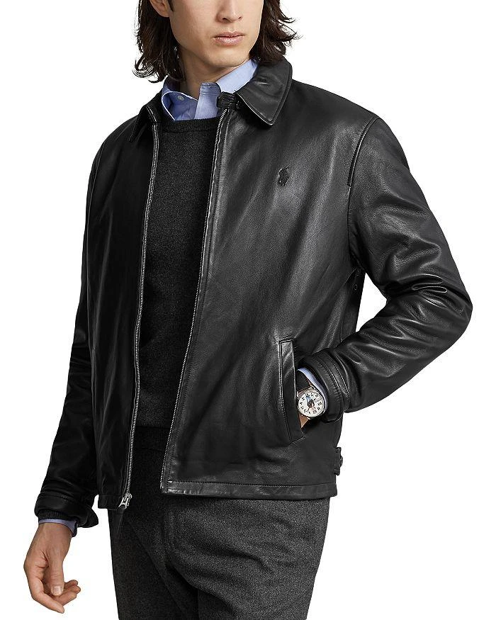 商品Ralph Lauren|Maxwell Lambskin Leather Zip Jacket,价格¥5291,第1张图片详细描述