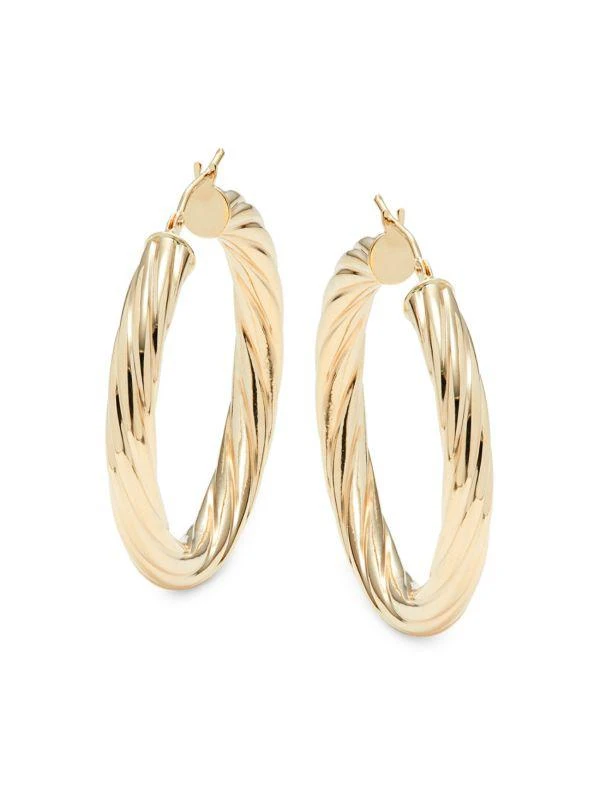 商品Saks Fifth Avenue|14K Yellow Gold Twist Tube Hoop Earrings,价格¥2633,第1张图片