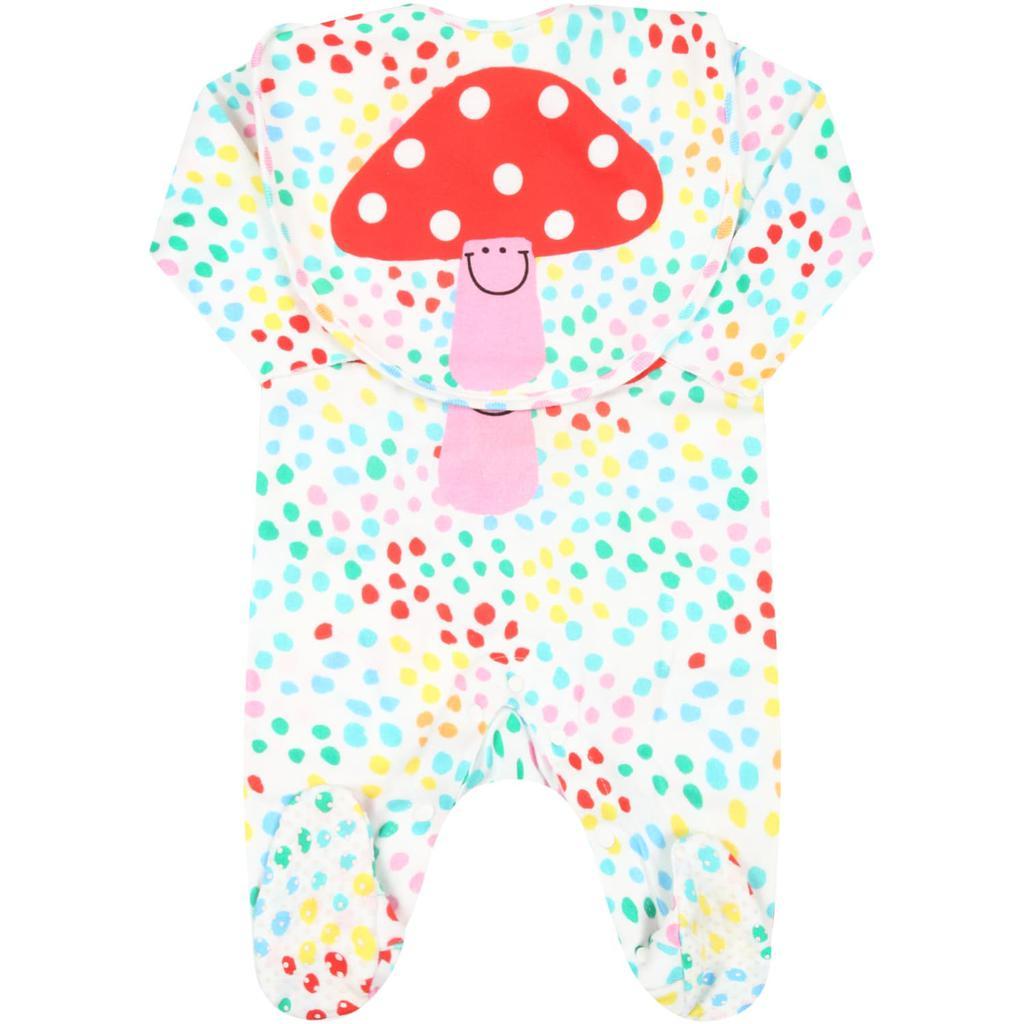 商品Stella McCartney|Stella McCartney Kids White Set For Baby Girl With Polka Dots And Mushrooms,价格¥599,第1张图片