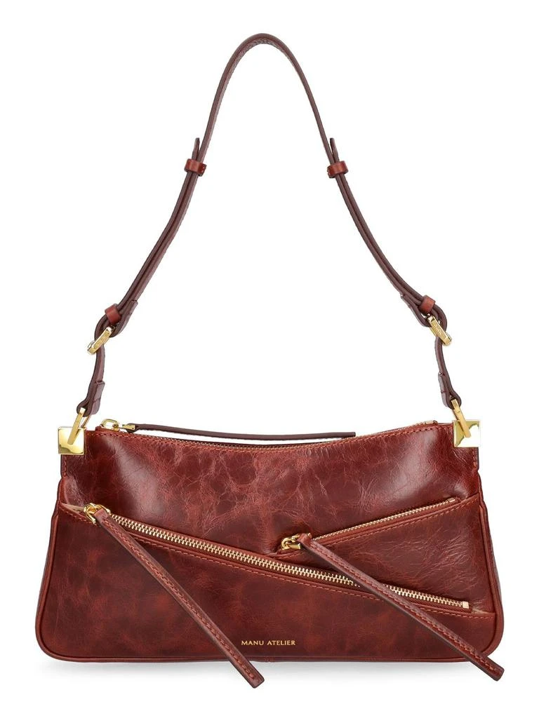 商品Manu Atelier|Leather Shoulder Bag W/ Zip Details,价格¥3824,第1张图片