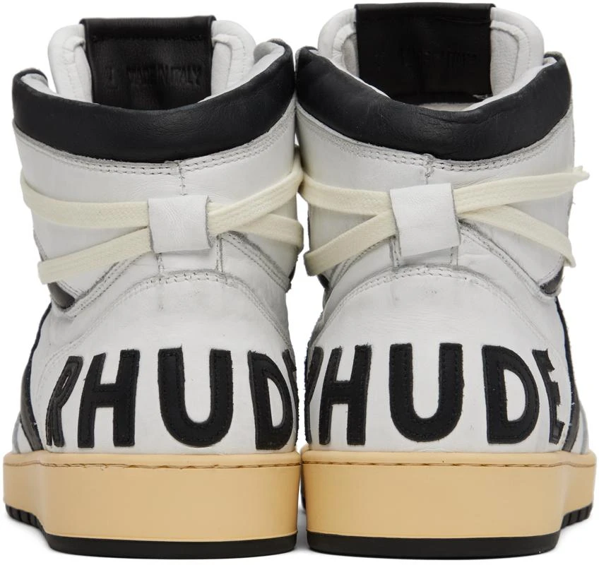 商品Rhude|SSENSE Exclusive White & Black Rhecess Hi Sneakers,价格¥5126,第2张图片详细描述