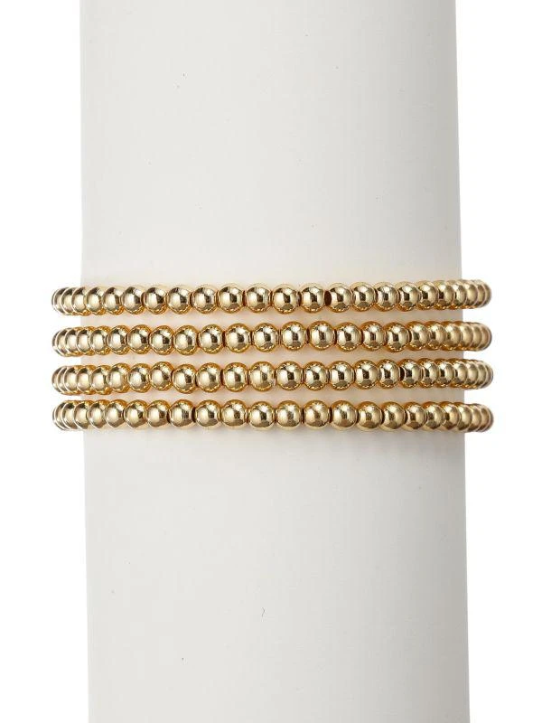 商品Eye Candy LA|Luxe 18K Goldplated Adjustable Beaded Bracelet,价格¥218,第1张图片