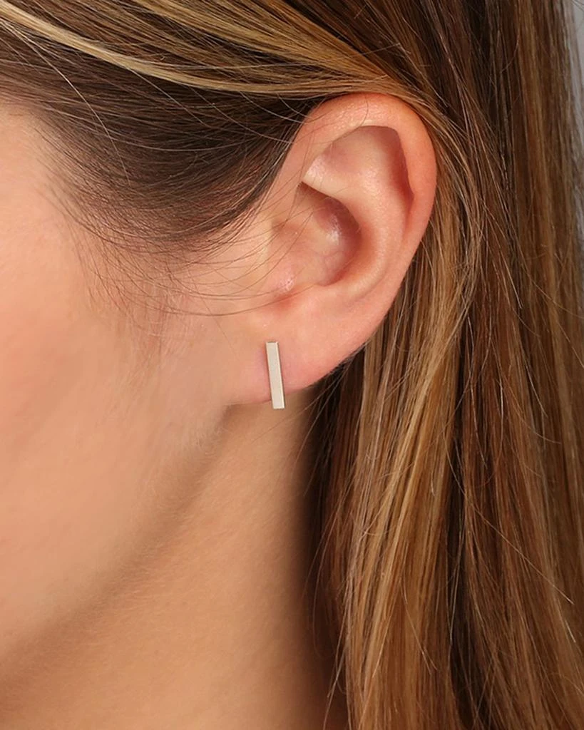 Bar Stud Earrings in 14K White Gold 商品