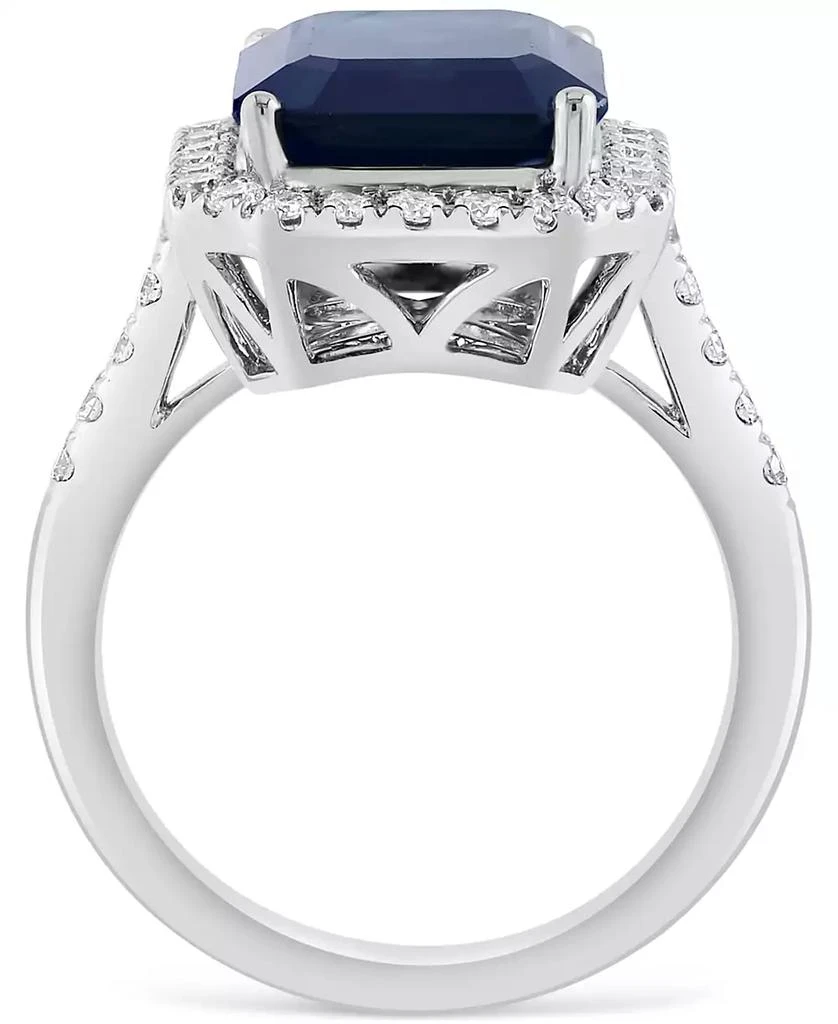 商品Effy|EFFY® Sapphire (7-1/8 ct. t.w.) & Diamond (1/2 ct. t.w.) Halo Ring in 14k White Gold,价格¥25390,第3张图片详细描述