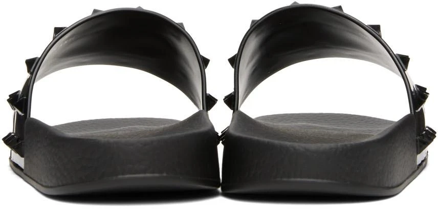 商品Valentino|Black Rubber Summer VLogo Slides,价格¥1553,第2张图片详细描述