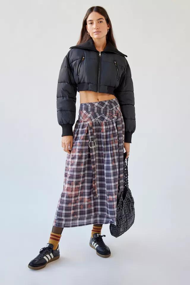 商品Urban Outfitters|UO Rachel Bleached Plaid Midi Skirt,价格¥772,第3张图片详细描述