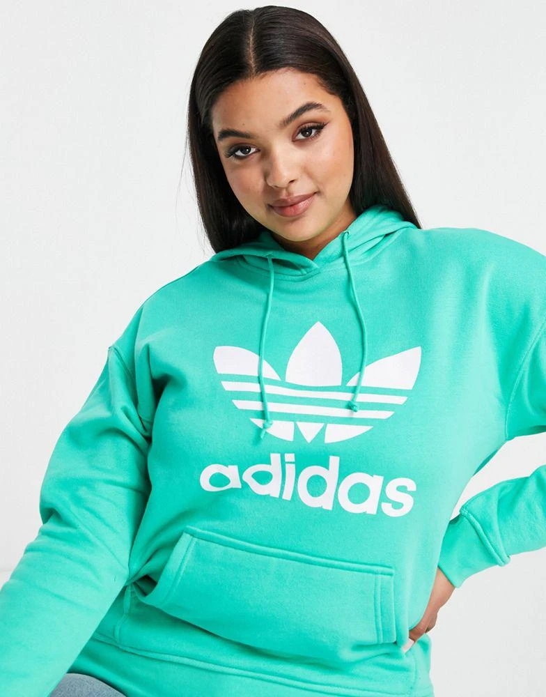 商品Adidas|adidas Originals Plus large logo hoodie in green,价格¥321,第3张图片详细描述