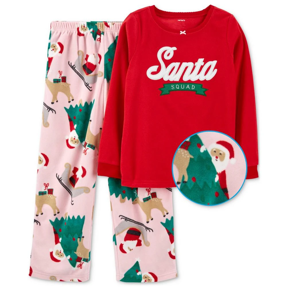 商品Carter's|Little Girls Santa Squad Fleece Pajamas, 2 Piece Set,价格¥80,第2张图片详细描述