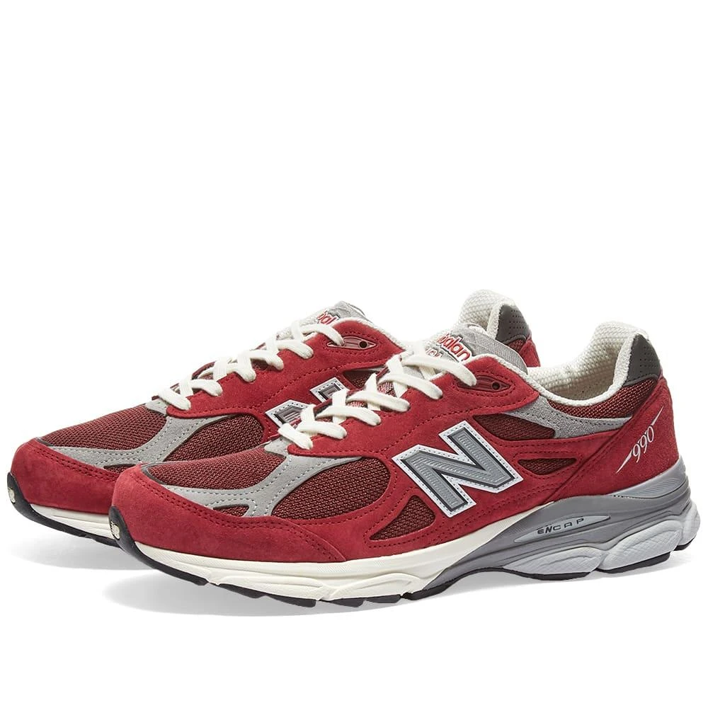 商品New Balance|男款 Teddy Made联名 990v3 休闲鞋 美产 酒红色,价格¥1235,第1张图片