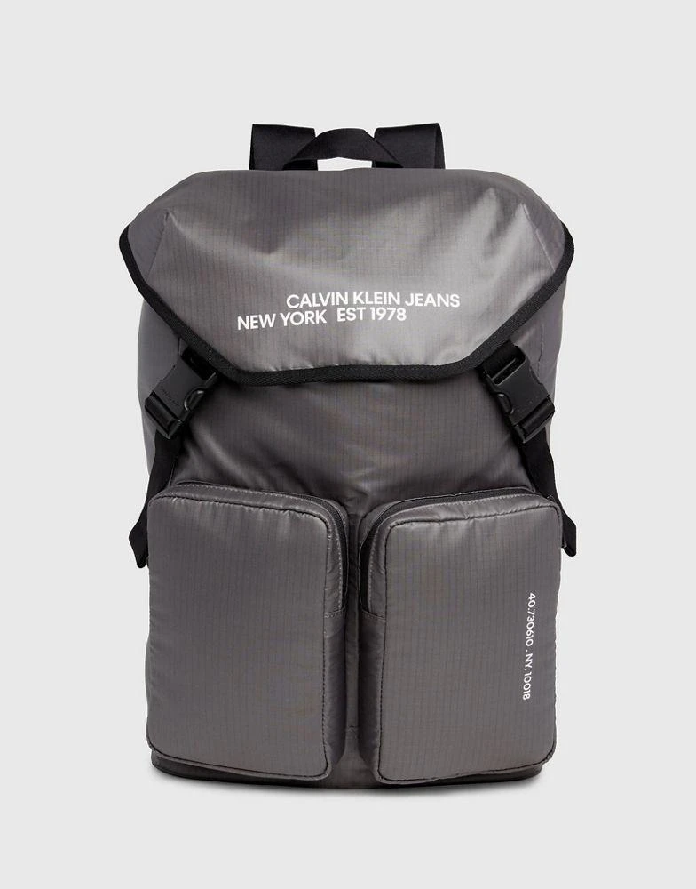 商品Calvin Klein|Calvin Klein Flap Backpack in grey,价格¥1076,第1张图片