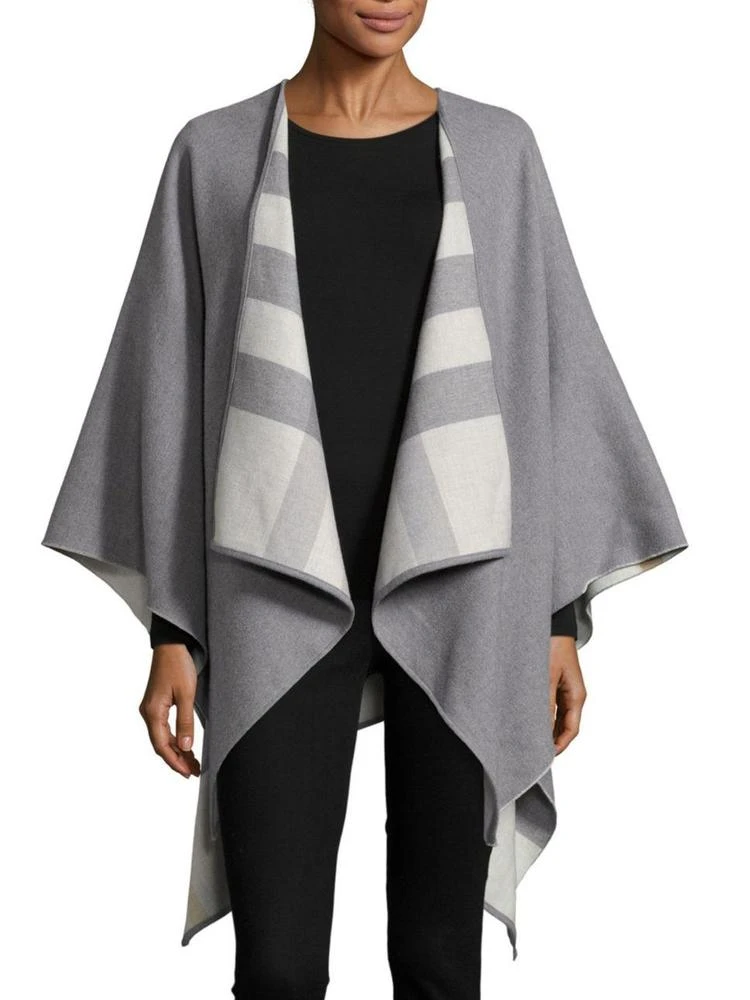 商品Burberry|Charlotte Reversible Check Wool Cape,价格¥4935,第1张图片