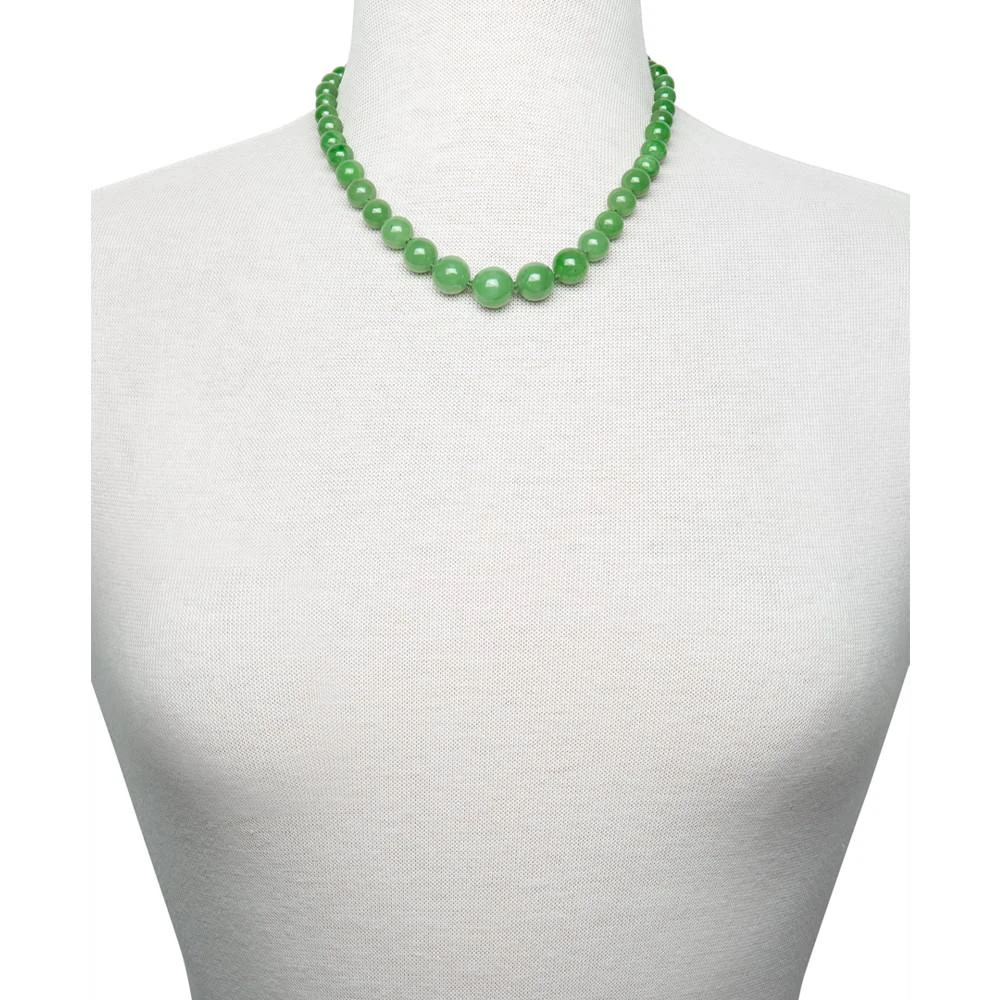商品Macy's|Jade Graduated Strand Necklace in Sterling Silver (6-14mm),价格¥1005,第3张图片详细描述