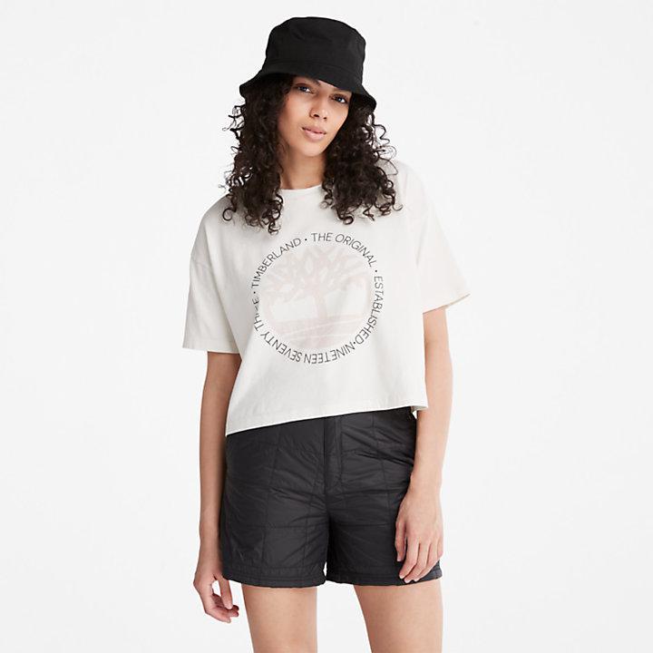 商品Timberland|Cropped Logo T-Shirt for Women in White,价格¥277,第1张图片