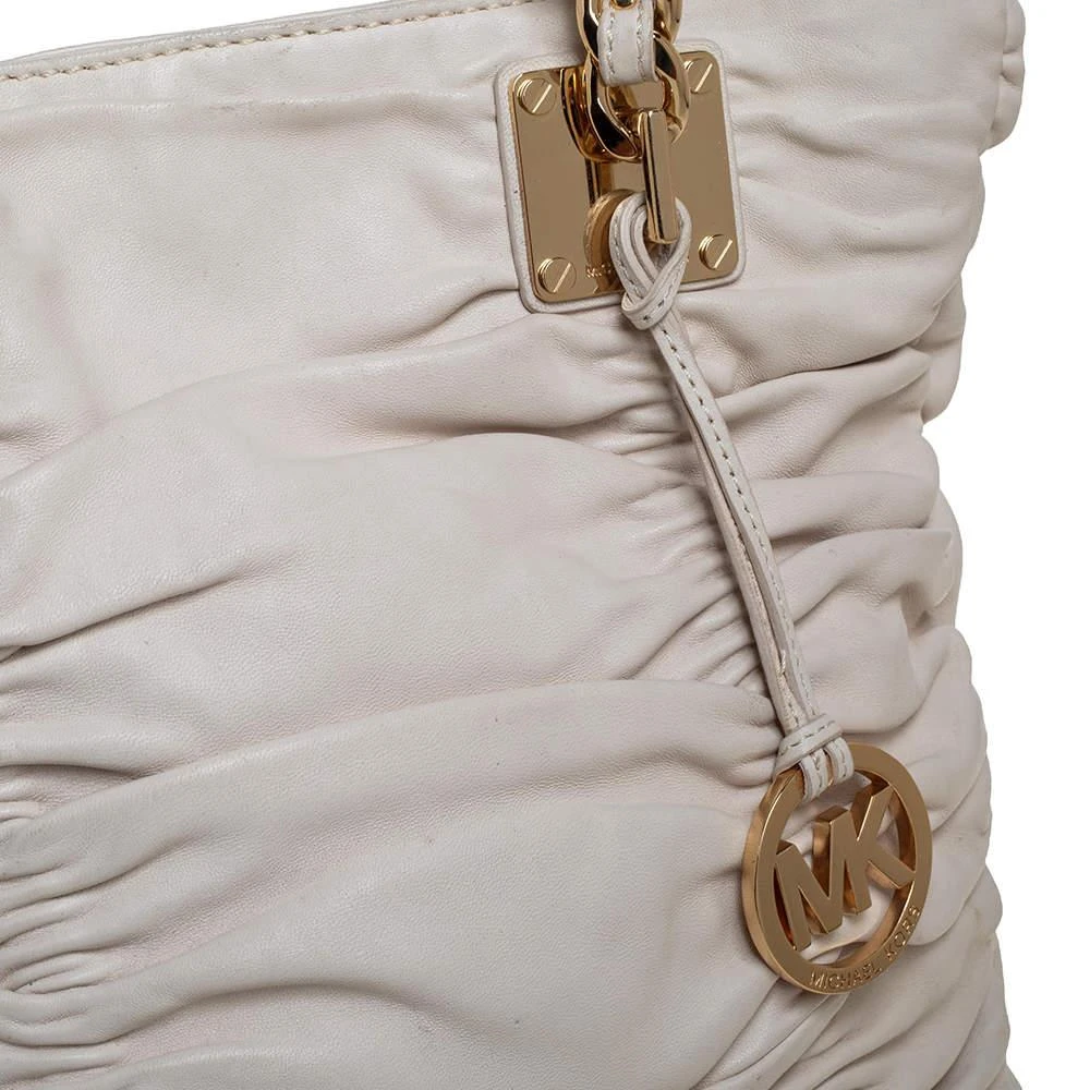 商品[二手商品] Michael Kors|MICHAEL Michael Kors White Pleated Leather Chain Tote,价格¥983,第5张图片详细描述