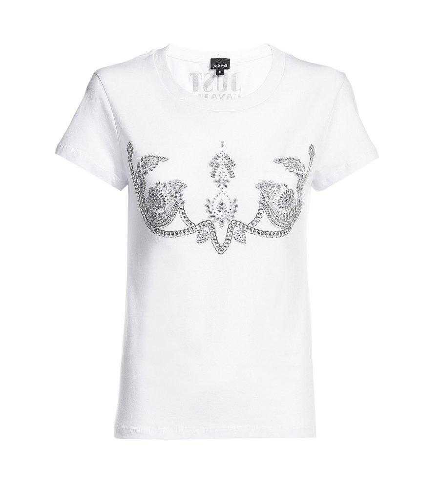 Just Cavalli Rhinestone-Embellished Crewneck T-Shirt商品第1张图片规格展示