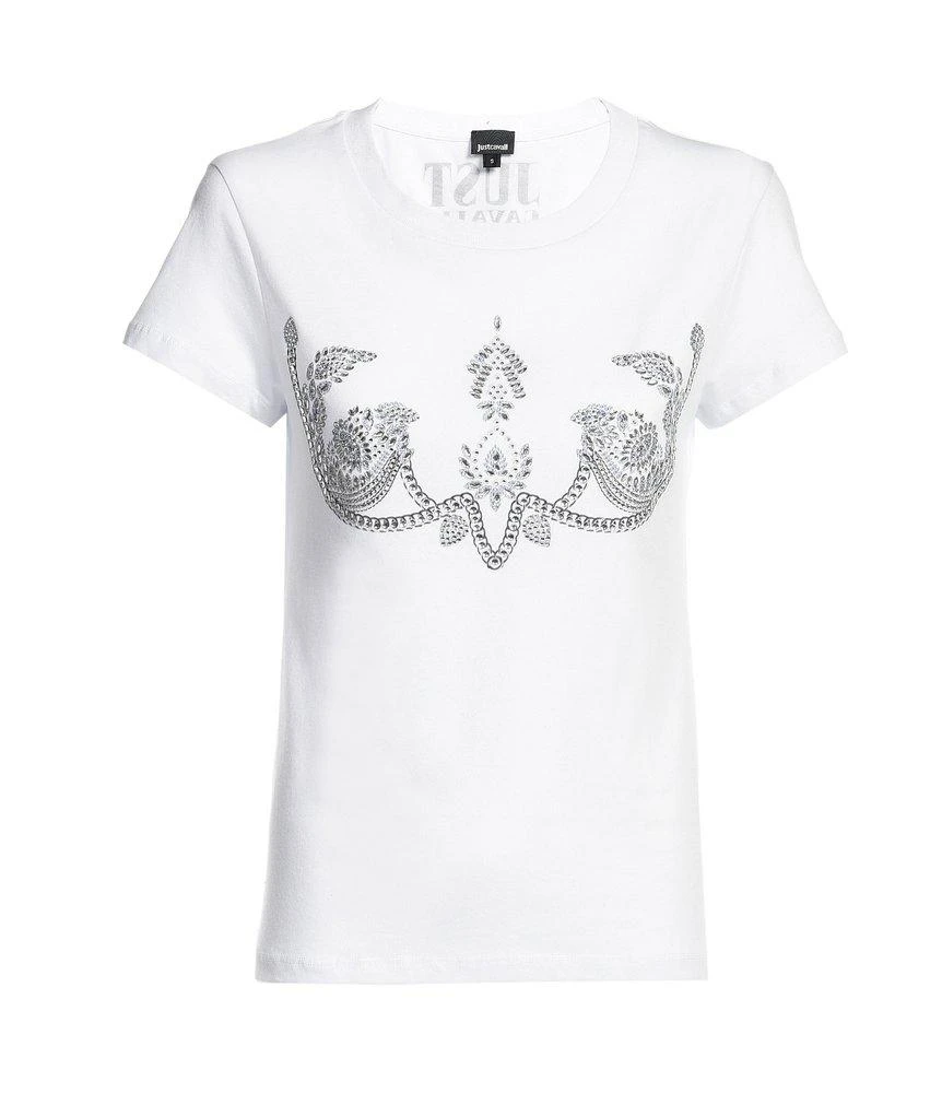 商品Just Cavalli|Just Cavalli Rhinestone-Embellished Crewneck T-Shirt,价格¥883,第1张图片