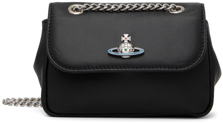 Black Small Curb Chain Shoulder Bag商品第1张图片规格展示