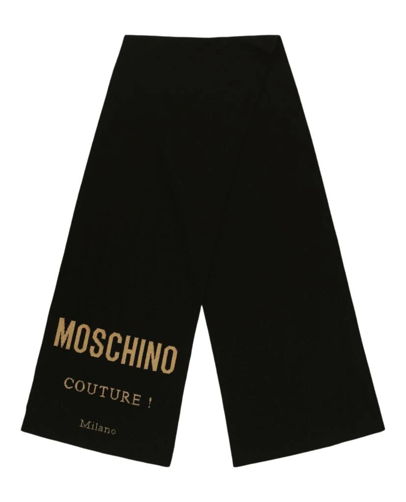 商品Moschino|Logo Embroidered Wool Scarf,价格¥459,第2张图片详细描述