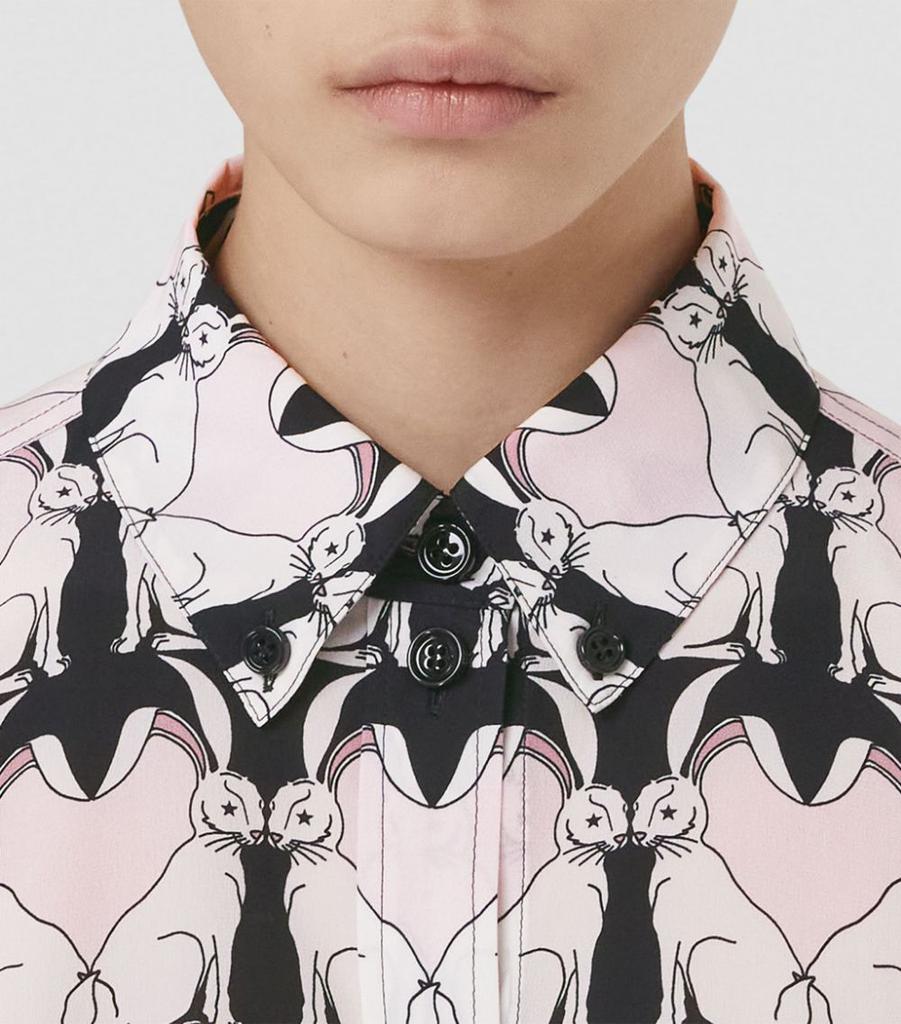 Silk Rabbit Print Shirt商品第5张图片规格展示