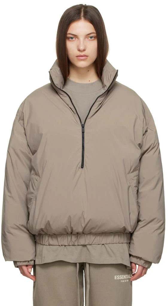 商品Essentials|Taupe Polyester Jacket,价格¥1671,第1张图片