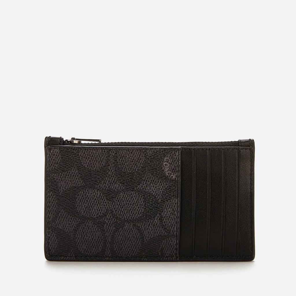 Coach Men's Zip Card Case In Signature Canvas - Charcoal商品第2张图片规格展示