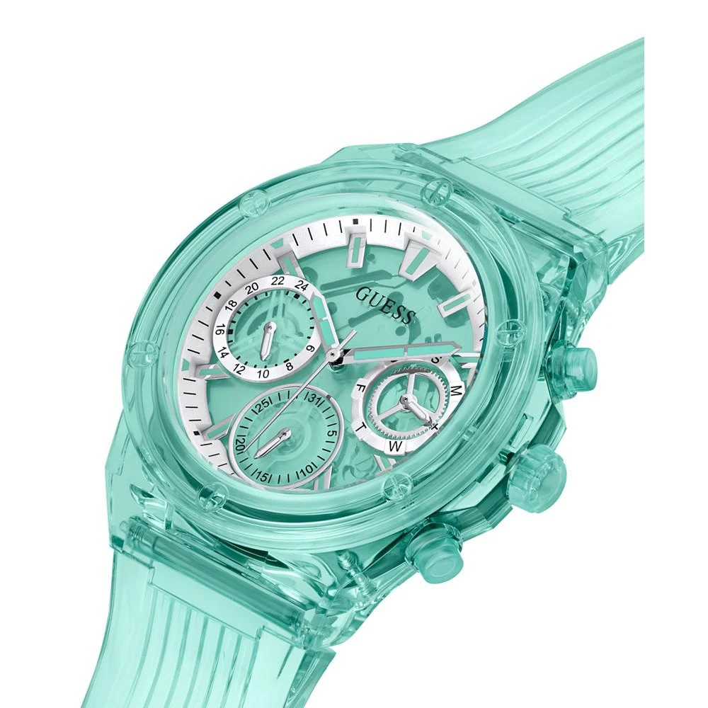 商品GUESS|Women's Turquoise Silicone Strap Watch 39mm,价格¥864,第3张图片详细描述