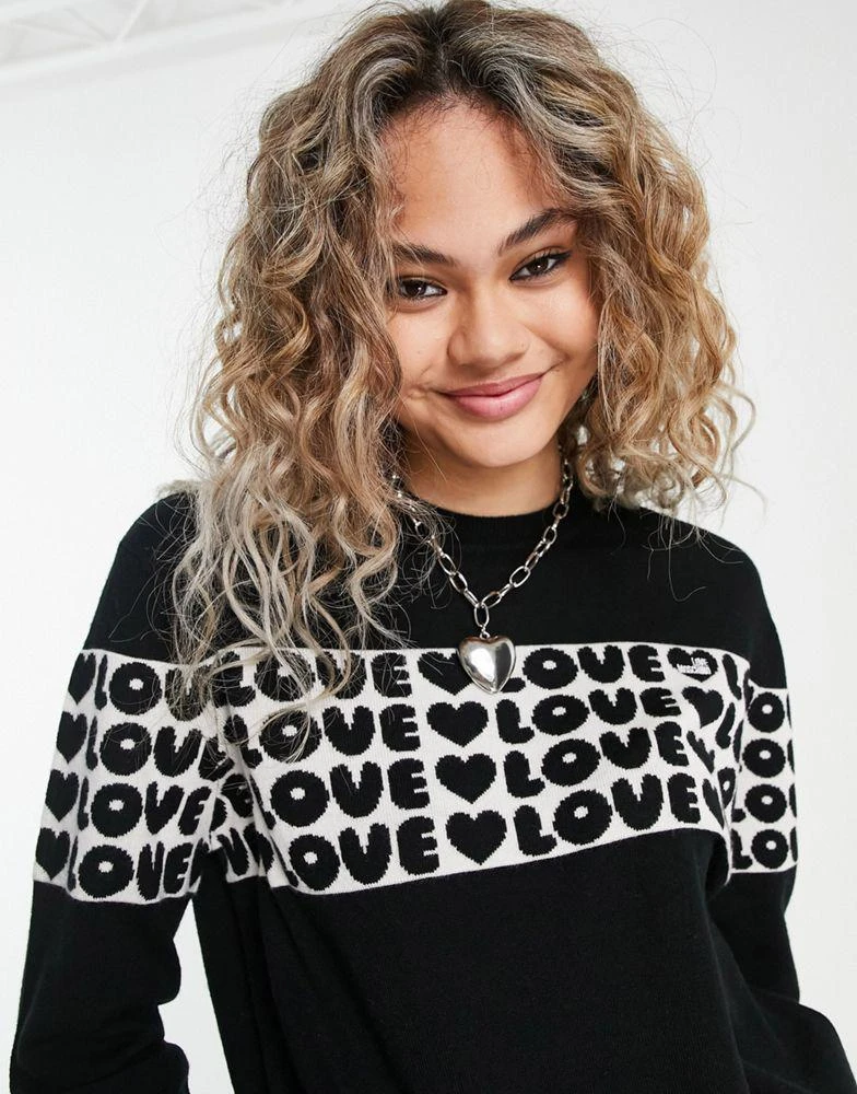 商品Love Moschino|Love Moschino logo front sweatshirt in black,价格¥762,第1张图片