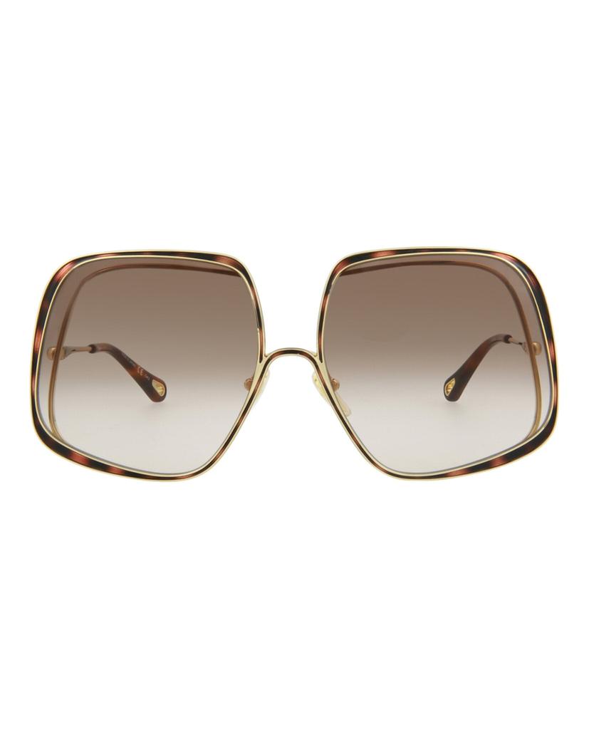 Rectangle-Frame Metal Sunglasses商品第1张图片规格展示