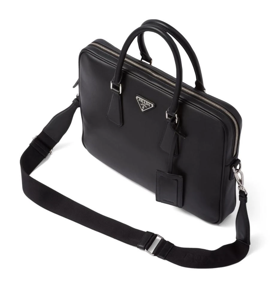 商品Prada|Leather Triangle Briefcase,价格¥33214,第5张图片详细描述