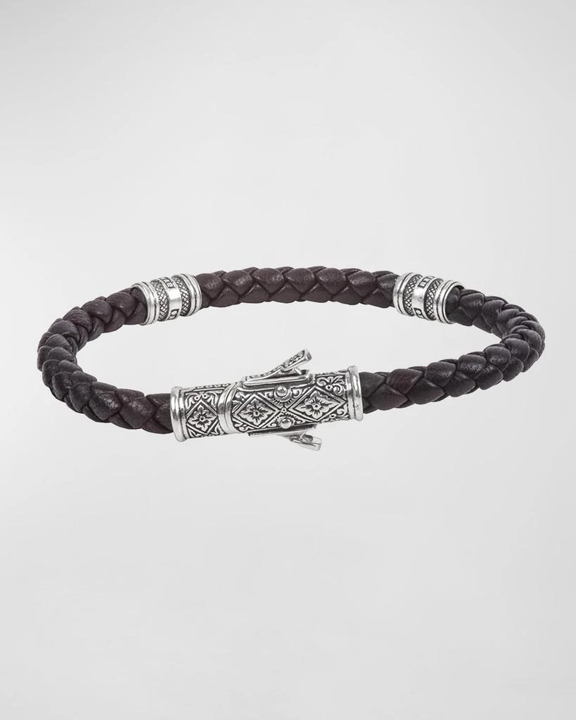 商品Konstantino|18K White Gold Braided Leather Bracelet,价格¥2012,第2张图片详细描述